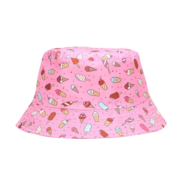 Chapeau de Soleil pour Bébé Garçon Enfants Tout-Petit Chapeau de Pêcheur Poisson Dessin Animé Dinosaure Papillon Imprimé Protection Solaire Léger Respirant Chapeau Bob Chapeau Paille Enfant Rose Taille Unique