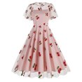 thumbnail image 2 of Été jusqu'à 65 % de Rabais Iumwxz Robe à Col Rond à Manches Courtes pour Femmes Robe en Tulle Tunique à Fermeture Éclair Robe de Princesse Robes à Imprimé de Fruits Robes d'Été pour Femmes Robe Habillée pour Porter à l'Extérieur, 2 of 6