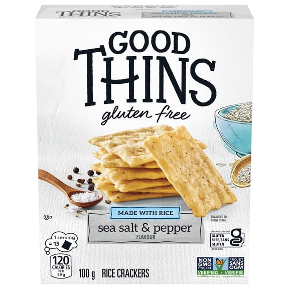 Good Thins, Sea Salt & Pepper, Gluten Free Rice Crackers