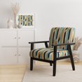 thumbnail image 2 of Designart "Chic Urban Stripes II" Yellow Striped Upholstered Accent Chair - Modern Arm Chair For Living Room, 2 of 7