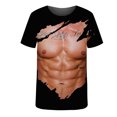 thumbnail image 3 of EGNMCR T-shirts pour Hommes Hommes Décontracté Col Rond Muscle Impression Numérique Chandail D\'entraînement Physique Sport Manches Courtes T-Shirt Blouse, 3 of 3