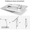 thumbnail image 2 of Ergonomic Tablet Stand, Heavy Duty Metal Base Ensures Stability, Universal Compatibility for Devices 4" to 15.6", Silver Foldable Design with 360 Degree Rotation for Easy Travel and Desk Use, 2 of 5