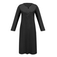 thumbnail image 3 of Babysbule Liquidation Robes d'Automne pour Femmes Mode Femmes Décontracté Élégant Col Rond Imprimé Été Manches Longues Poches Robe, 3 of 5