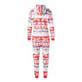 thumbnail image 2 of Kmbangi Parent-child Red Elk Printed Pattern Long Sleeve Hooded Jumpsuit, 2 of 9