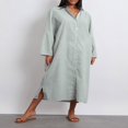 thumbnail image 2 of Robe Chemise pour Femmes à Manches Longues et Col Rabattu à Rayures, 2 of 9