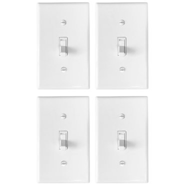 Milisten 4PCS Toggle Switch Mechanical Switch Panel Home LED Light Wall Switch with Screws (White)