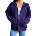 thumbnail image 1 of Timegard Sweat à Capuche Zippé pour Femmes Pull Automne Hiver Confortable Manches Longues avec Poches, 1 of 6