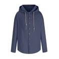 thumbnail image 4 of Gspmoly Sweat-Shirt pour Hommes, Mode Décontractée pour Hommes, Bouton Solide, Col Rond, Manches Longues avec Capuche, Blouse d'Été, Offres de Vacances, 4 of 6