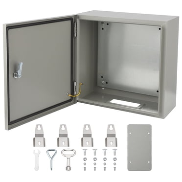 Boîtier d'Enceinte Électrique – Acier Étanche IP66 et Antipoussière – Boîtier de Jonction Extérieur NEMA 4X – Serrure et Plaque de Montage – Rénovation Domiciliaire – 16x16x8"