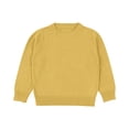 thumbnail image 1 of SERTG Child and Child Sweater Kids Fall Solid Color Plaid Kids Crew Neck Soft Knit Pullover Tops Winter Long Sleeve Round Neck Sweaters(Orange#1,3-4 Years), 1 of 5
