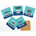 thumbnail image 2 of Inkdotpot Set of 6 Drink Coasters Easy Clean 4-inch SquareCoastersCork Base-Reusable- Motivational Quotes, 2 of 8