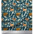 thumbnail image 1 of Soimoi Modal Satin Fabric Kangaroo,Elephant & Lion Animal Decor Fabric Printed Yard 42 Inch Wide, 1 of 3