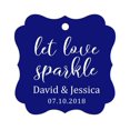 thumbnail image 1 of Darling Souvenir Personalized Fancy Frame Paper Tags Wedding Sparklers Let Love Sparkle Custom Hang Tags-Blue-50 Tags, 1 of 1