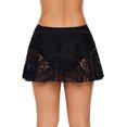 thumbnail image 4 of Jupe de Bain pour Femme en Dentelle Crochet Jupe-Short Bas de Bikini, Cyan, L, 4 of 6
