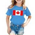 thumbnail image 4 of T-shirt à Manches Courtes pour Filles de la Fête du Canada, Col Rond d'Été, Coupe Décontractée, Chandails de Base, 4 of 4