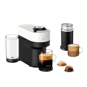 Nespresso Vertuo Pop+ Coffee Pod Machine by Breville with Aeroccino with $25 Nespresso Coffee Credit White