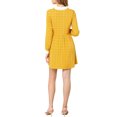 thumbnail image 4 of INSPIRE CHIC Women's Plaid Long Sleeve Button Up Point Collar Shirt Dress, 4 of 7