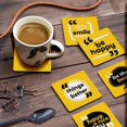 thumbnail image 3 of Inkdotpot Set of 6 Drink Coasters Easy Clean 4-inch SquareCoastersCork Base-Reusable- Quotes, 3 of 8