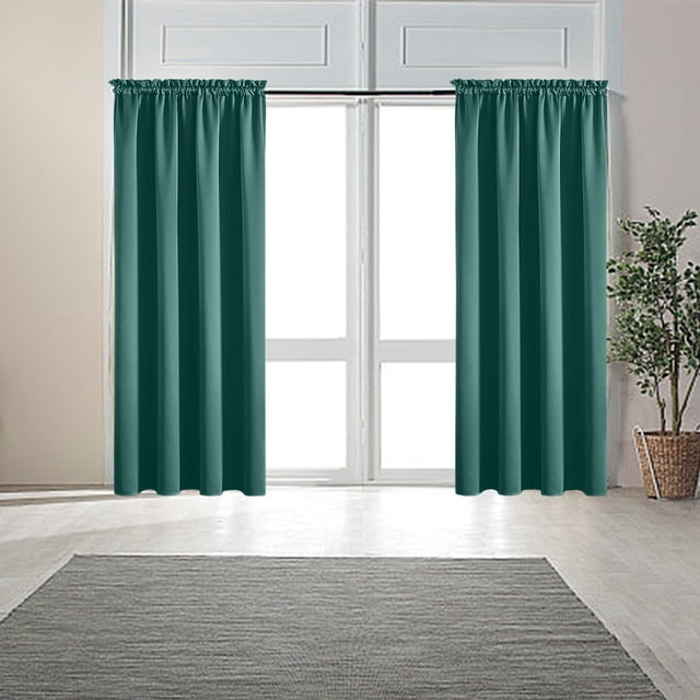 HCBY Rideaux Occultants Unis - Design Moderne Isolé Thermiquement avec Passe-Tringle, Réduction du Bruit et Lavable à la Machine pour Chambre et Salon (Vert,63"x52 Pouces)