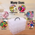 thumbnail image 3 of EIGTHTAIL Casewin 3 Tier Blue Transparent Plastic Stackable Storage Box - Adjustable Compartment Slots - Max 30 Compartments - Container for Storing & Organising Toys  Jewellery  Beads  A, 3 of 8