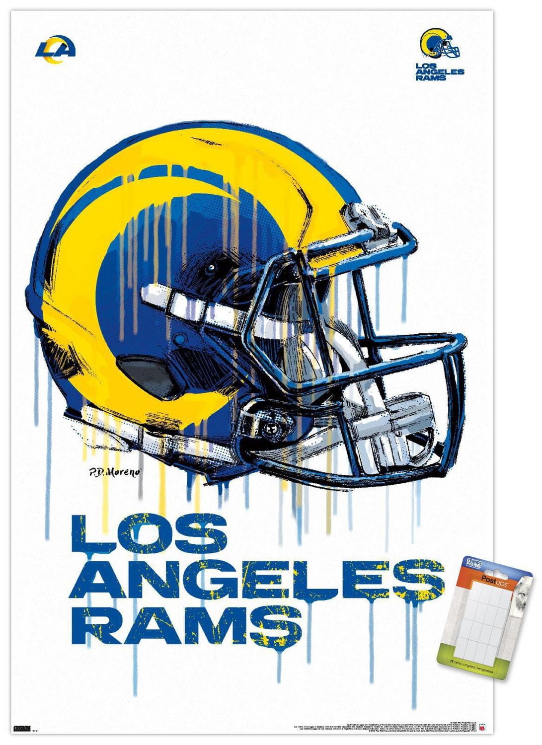 NFL Los Angeles Rams - Drip Helmet 20 Wall Poster