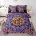 thumbnail image 1 of YST Ensemble de Literie Vintage à Mandala Floral, Couette Boho Rouge Violet Format Double, Ensemble 7 Pcs Tout-en-un, 1 of 4