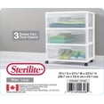 thumbnail image 5 of Sterilite Wide 3 Drawer Cart, Pink, 5 of 5