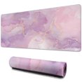 thumbnail image 1 of Large 31.5x11.8in Pink Gold Marble Desk Mat - Mouse Pad & Laptop Protector, 1 of 7
