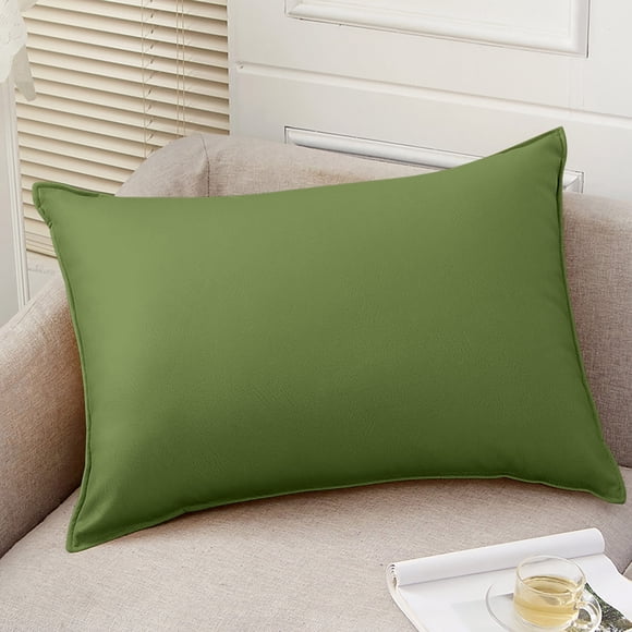 Todaioua Outdoor Lumbar Pillows Waterproof Pillow Covers 12x20 Inch Rustic Decorative Rectangle Solid Color Pillows with Wide Edge Cushion Cover for Patio Tent Garden Couch Balcony Spring Fall