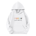 thumbnail image 1 of PMVFHDE Chandails en Molleton à Col Rond Fille Graphique Enfants Filles Chemise de Sport Garçon Fille Décontractée à Capuche Chandail avec Poche Adapté pour Ados Filles Garçons Blanc, 3-4 Ans, 1 of 3