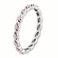 thumbnail image 3 of Sterling Silver Stackable Expressions Created Pink Sapphire Ring Size 7, 3 of 3