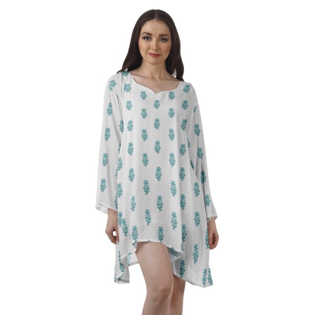 Moomaya Tuniques à Manches Longues pour Femmes Robes Imprimées à Manches Longues Filles