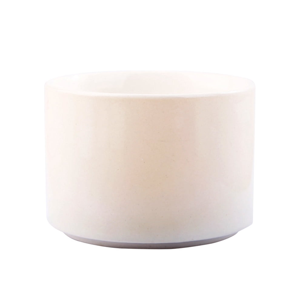 Ceramic Plant Pots, Planters with Drainage Hole and Saucer, Indoor Flower Pot ，White