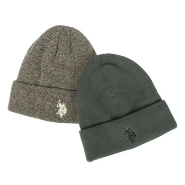 Ensemble de bonnets pour hommes U.S. Polo Assn. DHM brodé marbré et DHM brodé uni Vert