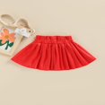thumbnail image 2 of Girl Mini Skirt Solid Color Faux Leather Pleated Skirt, 2 of 5