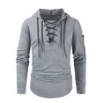 thumbnail image 3 of FAIWAD Men's Long Sleeve Drawstring Sweatshirts Drop Shoulder Zip Hooded Sweatshirts Trendy Spring Tops, 3 of 5
