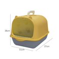 thumbnail image 3 of GROWTH TANK Enclosed Cat Toilet Portable Detachable Kitty Litter Tray Easy Cleaning Reusable Yellow Gray, 3 of 9