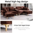 thumbnail image 3 of Canapé Sectionnel Modulaire en U en Chenille Brun avec Fauteuil Inclinable, USB et Rangement – Sièges de Salon 126 Pouces, 3 of 13