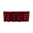 thumbnail image 2 of Blackout Curtains, Ink White Red Lattice Window Valance Cottage Layout Curtain Decoration Curtain Rod Pocket Valance for Kitchen/Living Room 15 X 55 In, 2 of 6