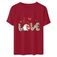 thumbnail image 4 of Meichang T-Shirt de la Saint-Valentin pour Femmes, Imprimé Cœur Mignon, Manches Courtes, Col Rond, Coupe Ample, 4 of 6