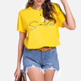 thumbnail image 2 of LUOGENLI T-shirts pour Femme pour Femmes T-shirts pour Femmes Motif Imprimé Tournesol Col Rond Manches Courtes T-Shirt Haut T-shirts pour Femmes T-shirts Graphiques T-shirts de Pêche T-shirts de la Saint-Valentin pour Femmes T-Shirt Graphique Pâques Jaune TTG, 2 of 9
