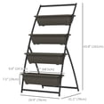 thumbnail image 3 of Outsunny Outdoor 4-Tier Raised Garden Bed with 4 Planter Boxes, Brown, 3 of 10