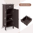 thumbnail image 3 of Costway Bathroom Floor Cabinet Storage Organizer Free-Standing w/ Drawer Brown, 3 of 10