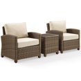 thumbnail image 1 of Afuera Living Ensemble Moderne de Conversation pour Patio en Osier de 3 Pcs, Brun et Sable, 1 of 6