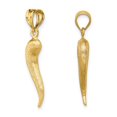 thumbnail image 3 of 14K Yellow Gold Brushed Italian Horn Pendant Necklace with Chain, 3 of 4
