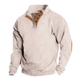 thumbnail image 1 of Styesk Mens Shirts Man Leisure Solid Color Hoodless Weave Keep Warm Head Cover Long Sleeves Sweater, 1 of 2
