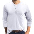 thumbnail image 2 of CEHVOM Men Long-Sleeve Beefy Muscle Basic Solid Pure Color Blouse Tee Shirt Top, 2 of 4