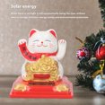 thumbnail image 4 of Solar Powered Waving Lucky Cat Decoration Plastic Feng Shui Wealth Symbol Home Office Car Decor Ornament, Automatic Waving Arm, 4 of 7
