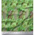 thumbnail image 1 of Soimoi Green Rayon Crepe Fabric Leopard & Wild Animal Skin Print Sewing Fabric BTY 46 Inch Wide, 1 of 3