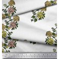 thumbnail image 2 of Soimoi Silk Fabric Leaves & Floral Block Decor Fabric Printed Yard 42 Inch Wide, 2 of 3